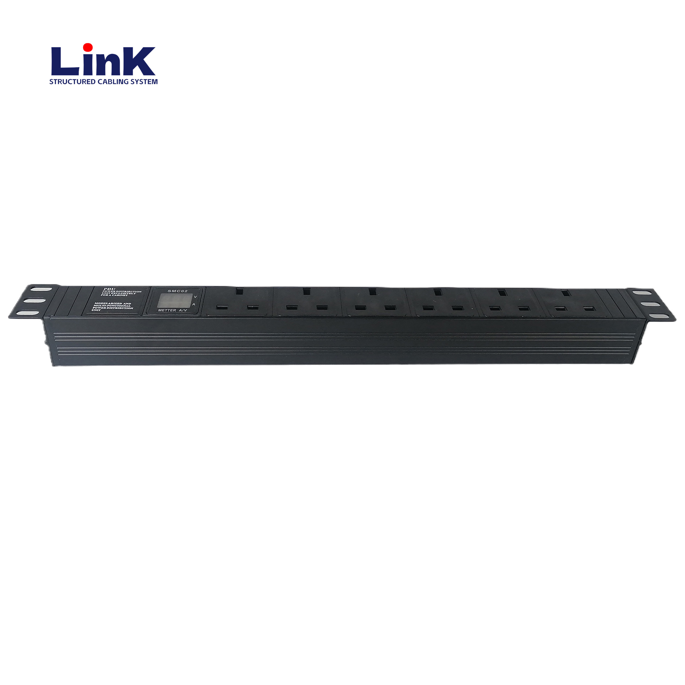 حامل وحدة توزيع الطاقة الذكي PDU 16A 8-Outlet Rack-Mount PDU مع حماية ضد الحمل الزائد